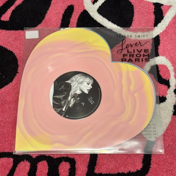 Taylor Swift – Lover (Live From Paris) Heart Shaped 2XLP Vinyl (2025) Pink  Blue - Picture 1 of 4